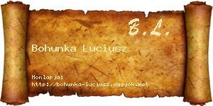 Bohunka Luciusz névjegykártya